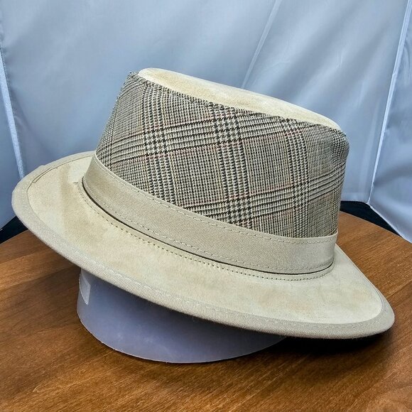 Eco Soho Suede / Fabric Fedora American Hat Makers | Tan | XX-LARGE RARE - Picture 6 of 9